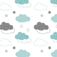 Cloud star seamless pattern Vector illustration design for fabric textile wallpaper background and etc.