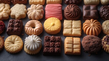 Assorted cookies delicious sweet treats perfect for tea time.