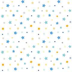 Abstract doodle stars pattern for boy kids fabric textile nursery wallpaper. Vector illustration. 