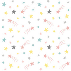 Abstract colorful star pattern for kids fabric textile nursery wallpaper. Vector illustration. 
