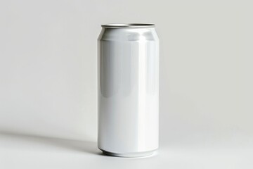 Blank white aluminum beverage can on white background. (10)
