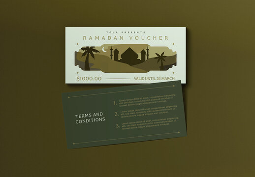 Sage Green Contemporary Nouveau Ramadan Sale Voucher