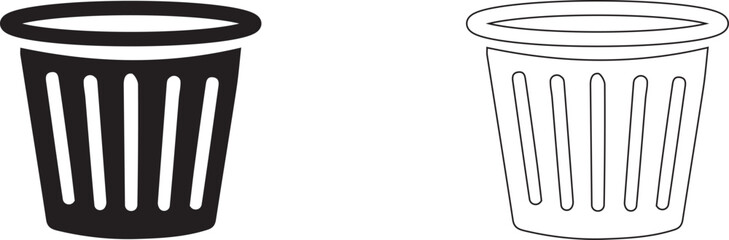 Wastebasket vector sign. Interface icon delete. Trash bin.