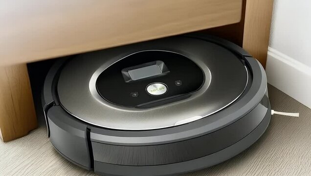 Robot vacuum cleaning under bed, hardwood floor