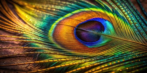 Obraz premium Peacock Feather Close Up, Textured Backgrounds: Stunning Food Photography