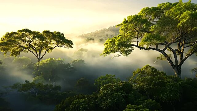 Rainforest and Barren Land Aerial View Showcasing Deforestation Impact
