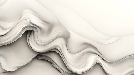 Obraz premium Elegant wave flow design using abstract curves in soft tones, laid against a white background for a modern and artistic appeal. 