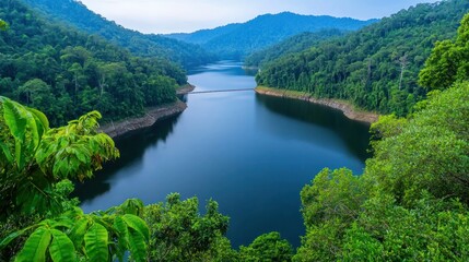 Serene Tropical Lake in Lush Forest