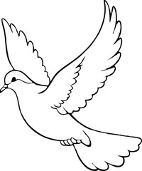 dove line  line vector illustration white background	