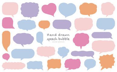 柔らかタッチ！フリーハンドの吹き出し素材