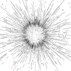 Obraz premium Abstract Black and White Radial Burst: Dynamic Energy and Speed. High-Resolution Graphic Design, Vector Illustration, Texture Background, Grunge Pattern
