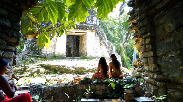 Mayan heritage: video illustrating sacred customs, symbolic garments, indigenous art, and resilience, capturing community values, historical knowledge, rich culture, unique traditions in Mayan life.