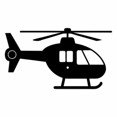 Helicopter black silhouette vector illustration and white background