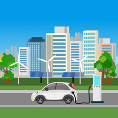 Electric vehicles are being charged in major cities
