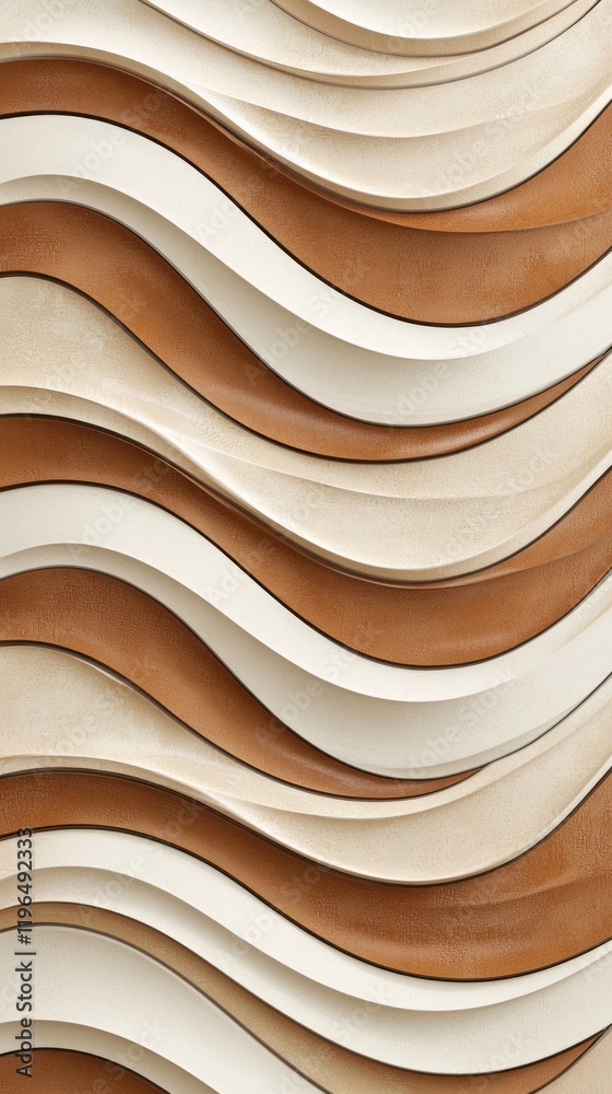 Poster warm bronze waves intertwine gracefully, creating a sense of movement and warmth in a contemporary e