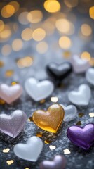 Obraz premium Romantic Valentine's Day template with cute teddy bears and floating hearts. Perfect for Instagram Stories and social media posts. Beautiful design for love-themed content.