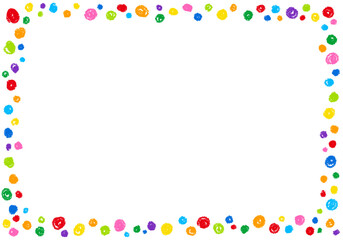 手描きのクレヨン素材　背景　フレーム