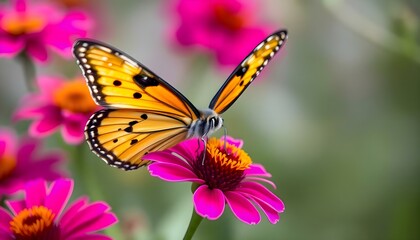 a close up of a butterfly on a flower