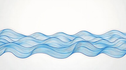 Simple wave line patterns with minimalist precision, arranged on a crisp white background for an understated design. 