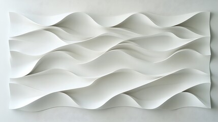 Obraz premium Simple wave line patterns with minimalist precision, arranged on a crisp white background for an understated design. 