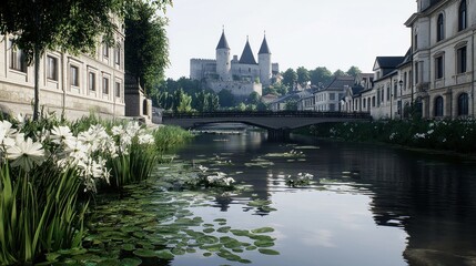 Fototapeta premium Medieval Castle by the River