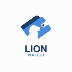 lion wallet simple logo in negative space