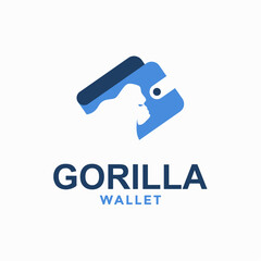 gorilla wallet simple logo in negative space