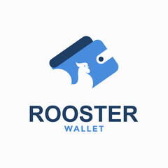 rooster wallet simple logo in negative space