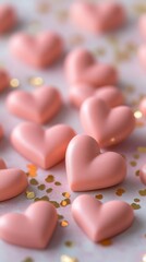 Obraz premium Romantic Valentine's Day template with hearts. Perfect for Instagram Stories and social media posts. Beautiful design for love-themed content.