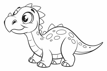 cute dragon . Coloring page. Coloring book. Drawing of a cute dragon isolated on a white background. Vector outline