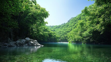 Obraz premium Serene Tropical River