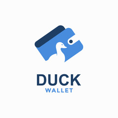 duck wallet simple logo in negative space