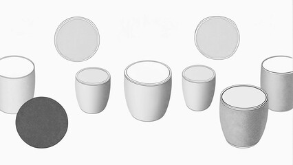 Abstract Vases in Greyscale