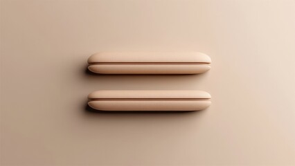 Minimalist Beige Oval Objects on Neutral Background