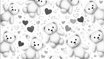 Patterned with adorable teddy bear stickers