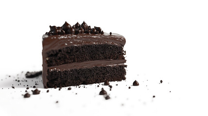 Obraz premium Chocolate Layer Cake isolated on a white background