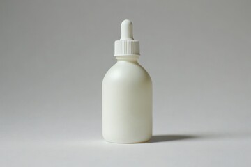 White dropper bottle on white background. (15)