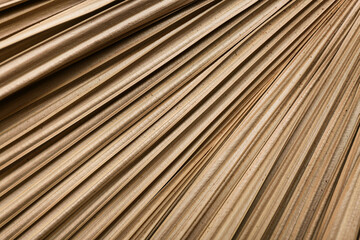 Texture of dried palm leaf as background, closeup
