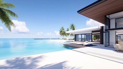 Fototapeta premium Luxury Beachfront Villa