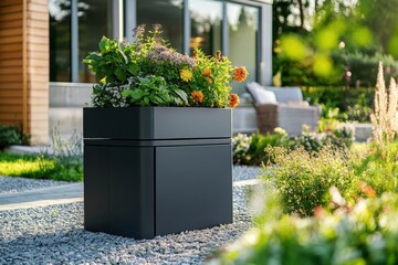 A Versatile Garden Planter with Integrated Composter Ideal for Sustainable Gardening Practices