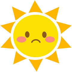 Unhappy Sun Cartoon Icon
