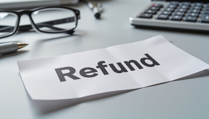 Fototapeta premium Tax return check with the word 