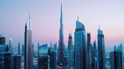 Fototapeta premium Modern City Skyline at Twilight