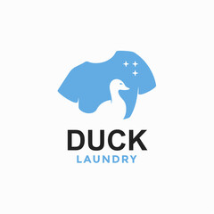 duck Laundry simple logo in negative space