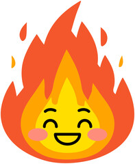 Happy Flame Cartoon Icon
