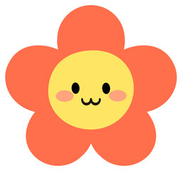 Flower smile emoticon element