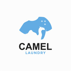 camel Laundry simple logo in negative space