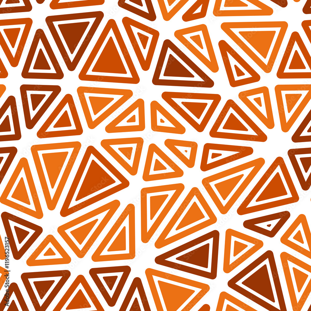 Poster vector seamless pattern. rounded solid shapes in frames. large triangle size. mono tone style. repea