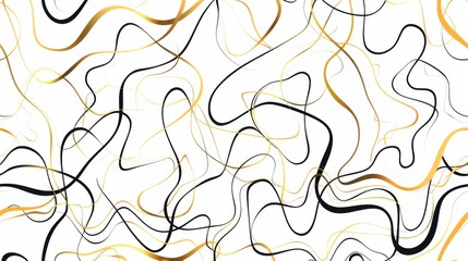 Exquisite Abstract Geometric Seamless Pattern: Gold - lined on White, Ideal for Light - modern Wallpaper with Tile Backdrop