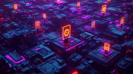 neon cyberpunk cityscape, digital art - cyberpunk aesthetic